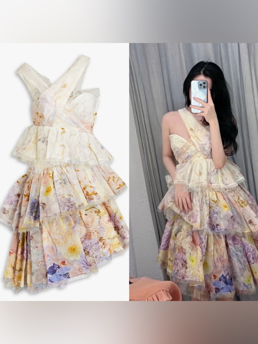 🔥AU0 RUNWAY ZIMMERMANN Rhythmic Asymmetric Mini Dress